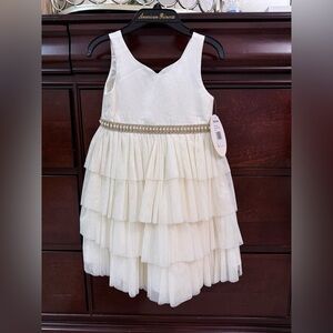 American Princess Cream Tiered Kids Dress size 5
